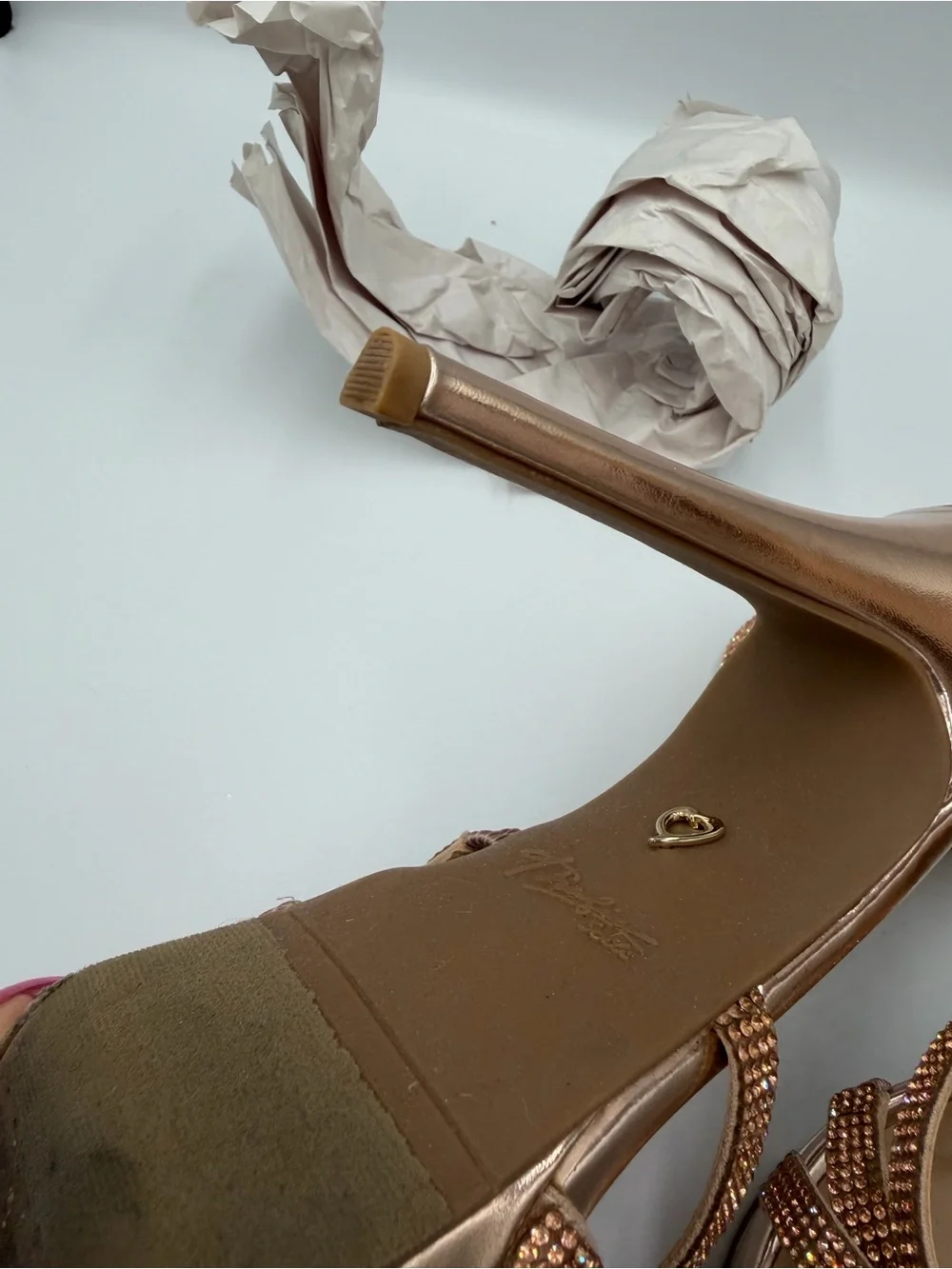 Thalia Sodi Rose Gold Rhinestone Platform Sandals - Picture 6 of 11